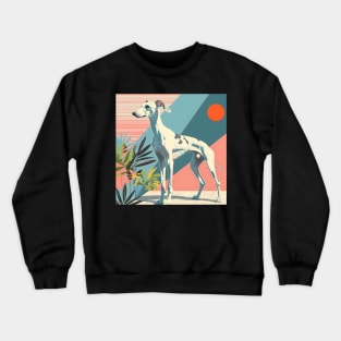 70s Whippet Vibes: Pastel Pup Parade Crewneck Sweatshirt